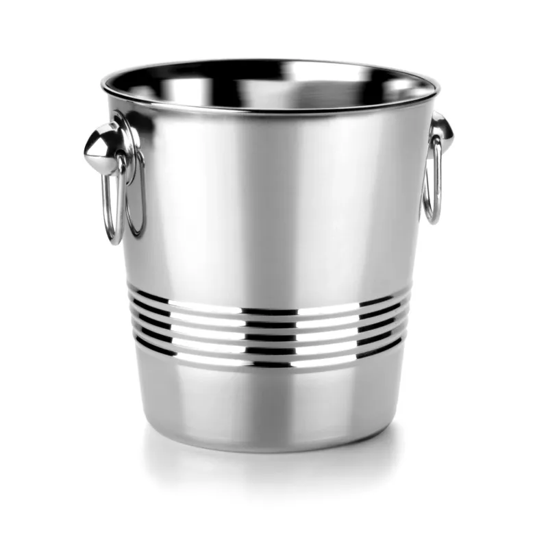 seau à champagne en inox de 4 litres avec poignées, design élégant pour rafraîchir les bouteilles