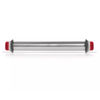 rouleau à pâtisserie en inox 34 cm avec anneaux ajustables pour épaisseur précise de pâte