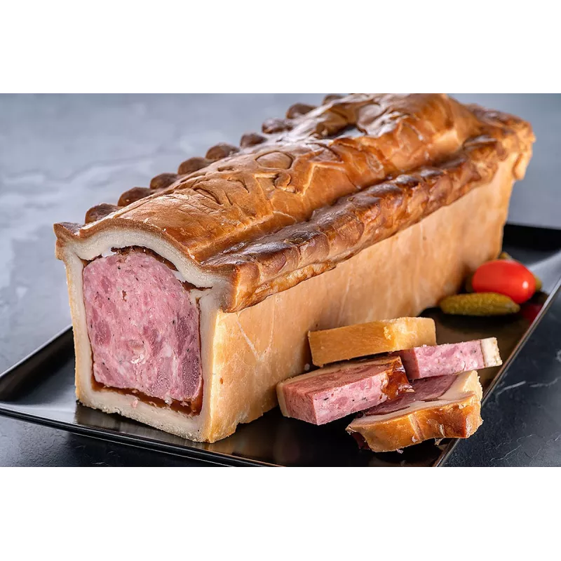 pâté en croûte réalisé avec moule inox perforé démontable
