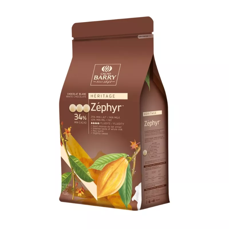 Chocolat blanc de couverture Zéphyr 34 % 10 kg