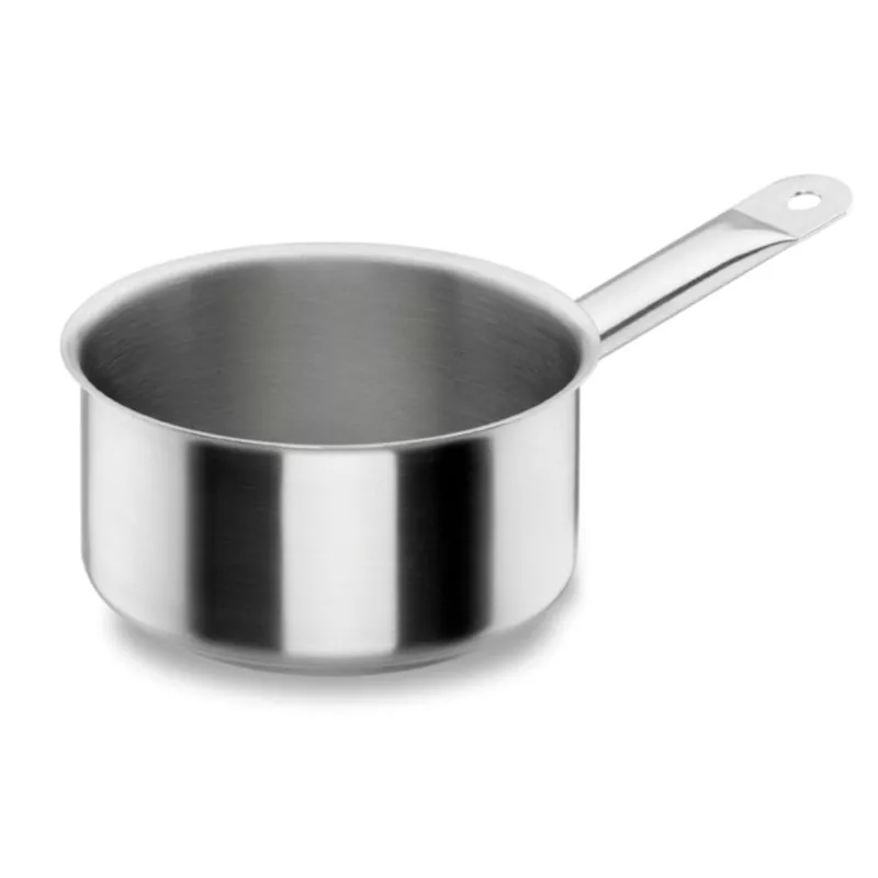 Casserole droite en inox 12 cm avec manche
