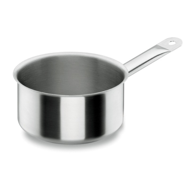 Casserole droite en inox 14 cm avec manche