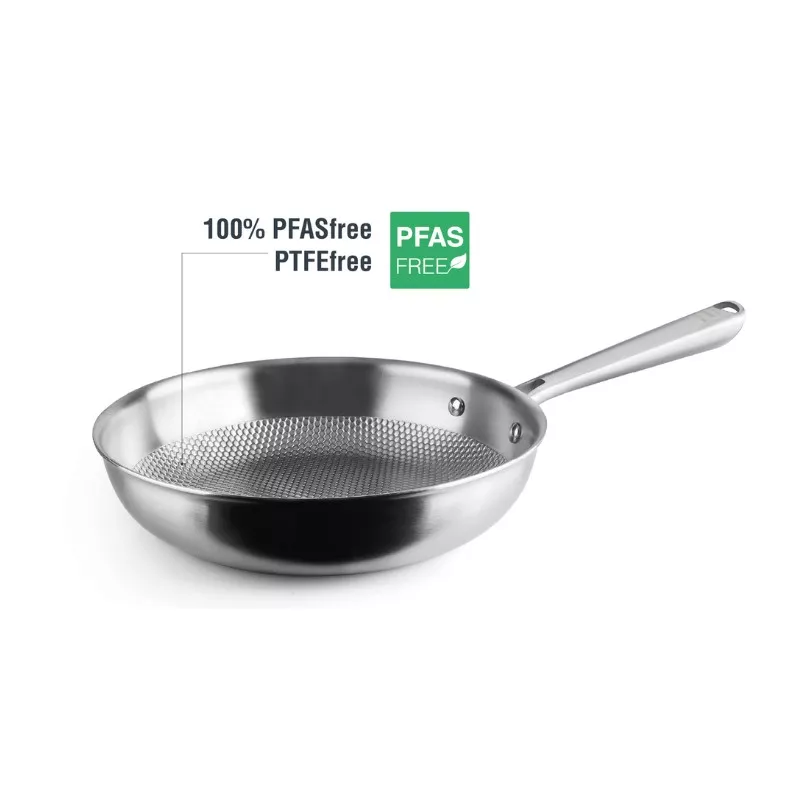 Poêle titanium 20 cm sans PFAS ni PTFE avec revêtement antiadhésif en titane
