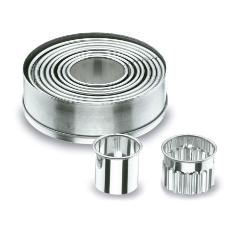 Jeu de 9 emporte-pièces ronds unis en inox