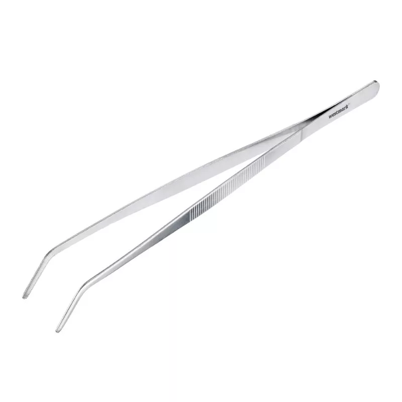 Pince de cuisine courbée inox – Lot de 2, 19,5 et 29 cm