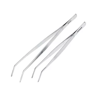 Pince de cuisine courbée inox – Lot de 2, 19,5 et 29 cm