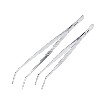 Pince de Cuisine Courbée en Acier Inoxydable – Lot de 2 (19,5 et 29 cm)