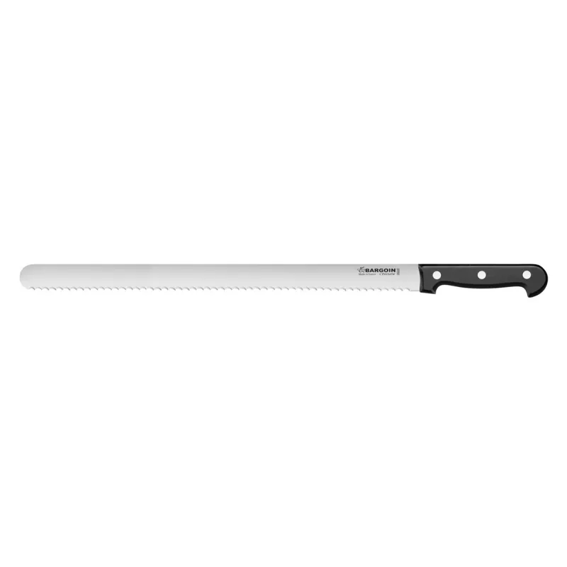 Couteau à génoise 38 cm lame crantée usage pâtisserie