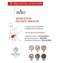 Moulin à sel manuel en bois u'Select laqué blanc 12 cm