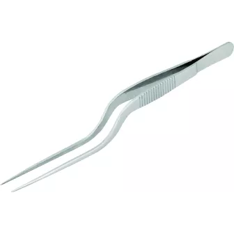 Pince à dresser courbée inox 16 cm précision cuisine