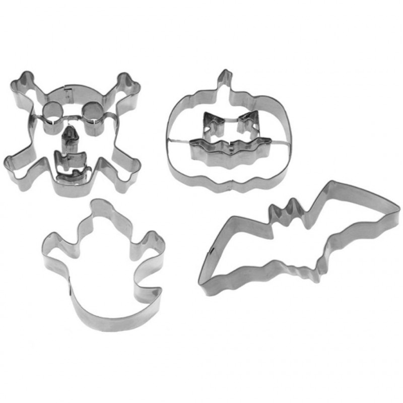 Découpoir Halloween 4 Pièces – Set Emporte-Pièces Thèmes Effrayants | CuisinezPâtissez