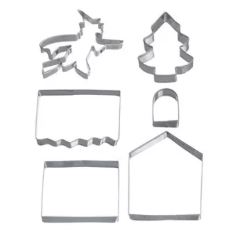 Découpoir maisonnette gingembre kit 6 pièces biscuits