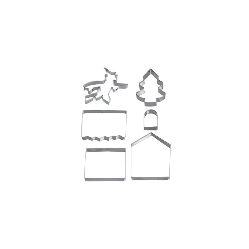 Découpoir maisonnette gingembre kit 6 pièces biscuits