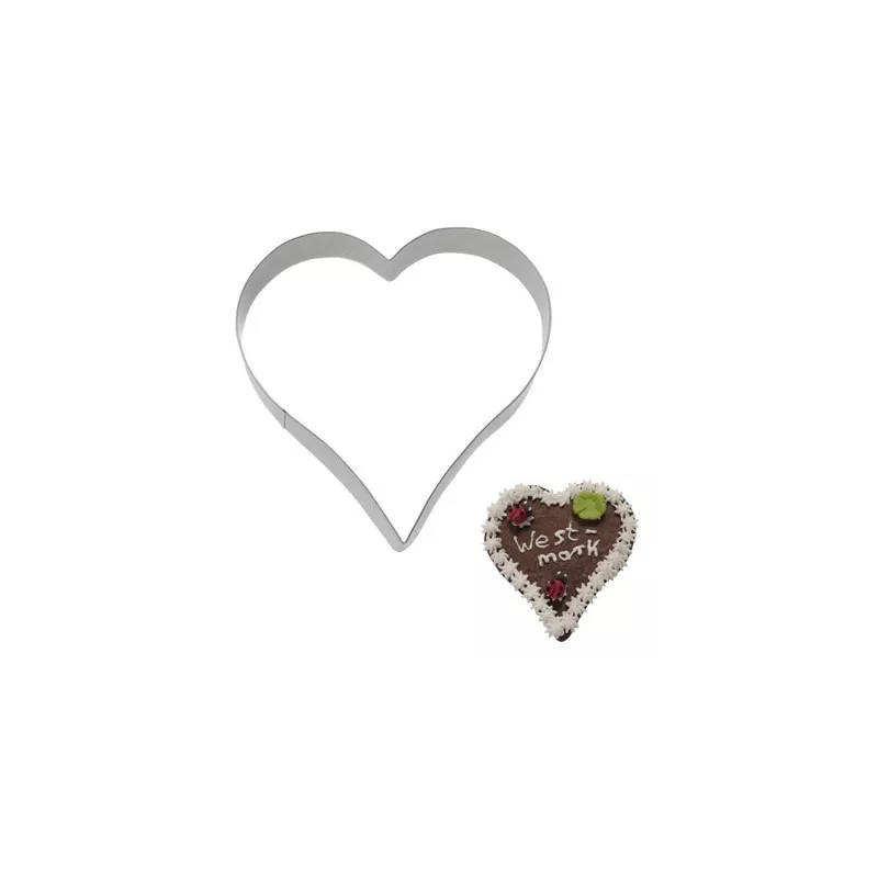 Emporte-pièce cœur inox 12 cm biscôme pâtisserie