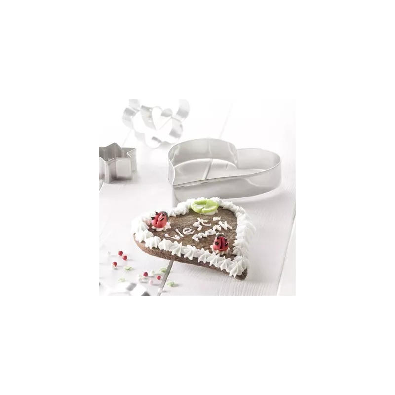 Emporte-pièce cœur inox 12 cm biscôme pâtisserie