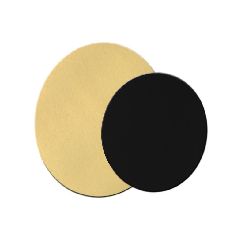 Supports Gâteau Carton Rond Or et Noir 14 cm (Lot de 100)  