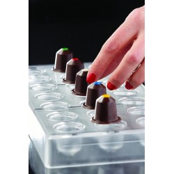 Moule Chocolat Capsule de Café - 21 empreintes (27,5 x 13,5 cm)  