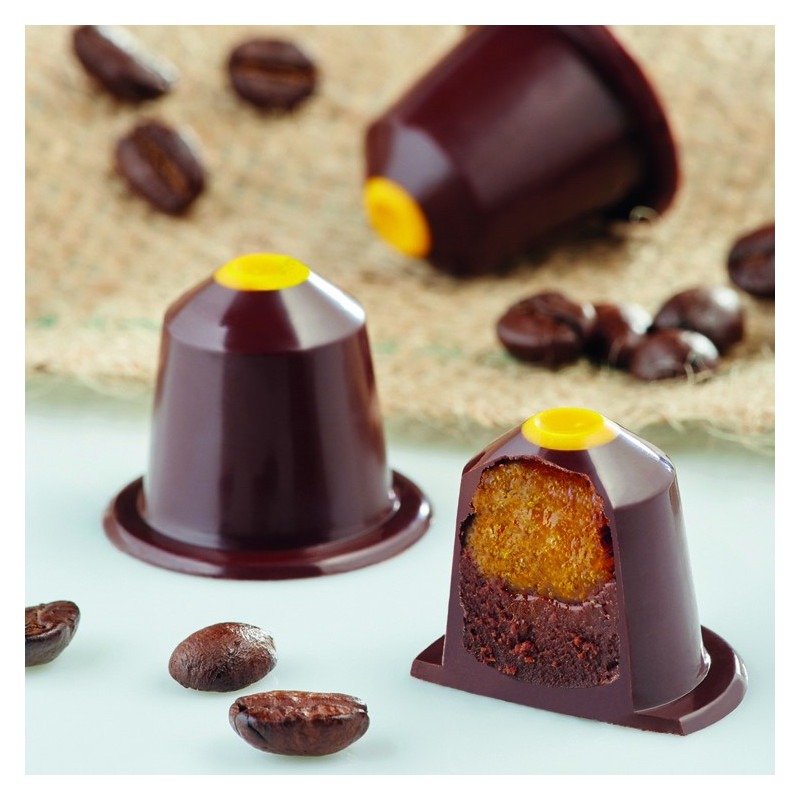 Moule Chocolat Capsule de Café - 21 empreintes (27,5 x 13,5 cm)  