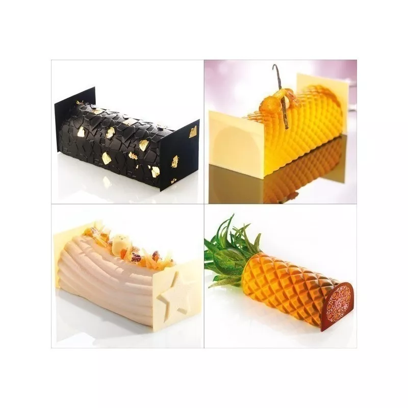 Set de 4 feuille de décor pour bûche 