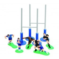 Ensemble de Joueurs de Rugby et Poteaux - 6 Joueurs + 2 Poteaux  
