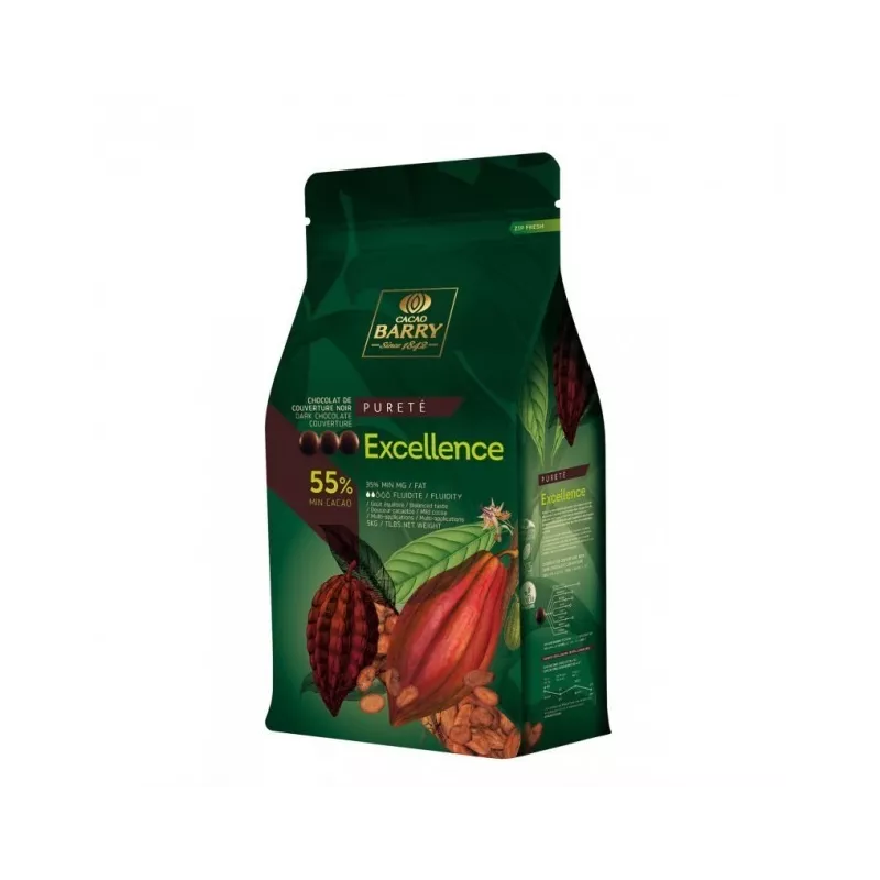 Chocolat de Couverture Noir Excellence 55% 