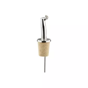 Bouchon Verseur Courbé à Clapet en Inox et Liège 