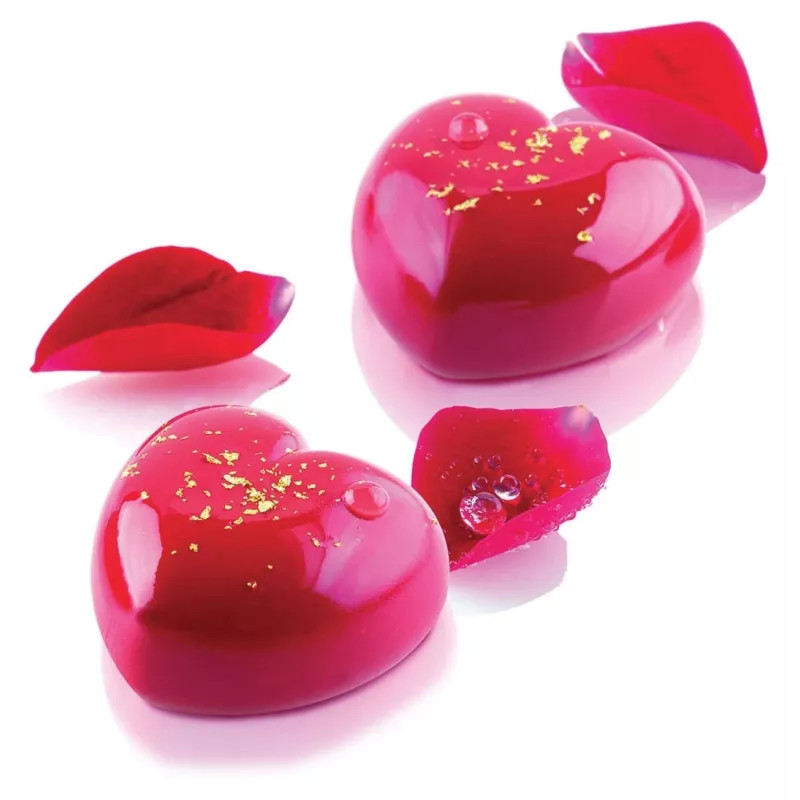 Moule Silicone Coeurs Bombés Nombre d'alvéoles:15 Alvéoles