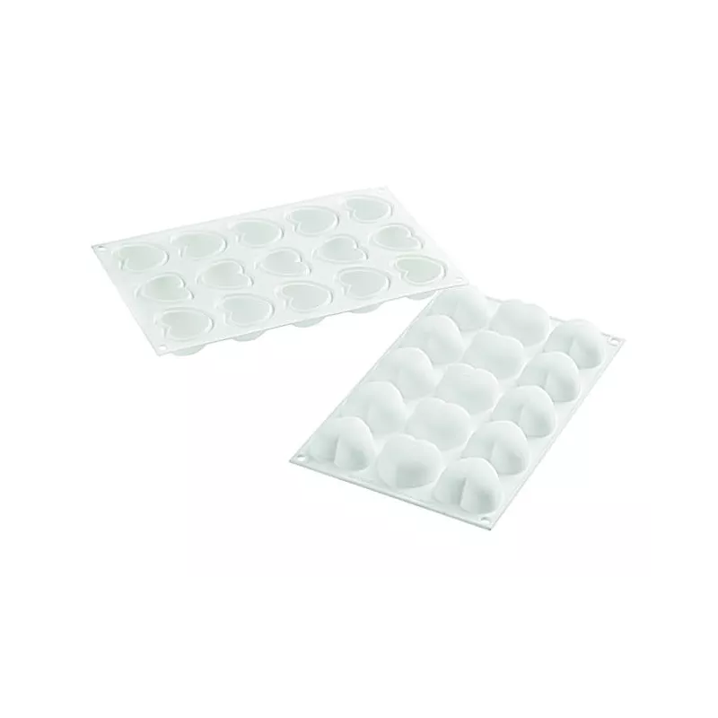 Moule Silicone Coeurs Bombés Nombre d'alvéoles:15 Alvéoles
