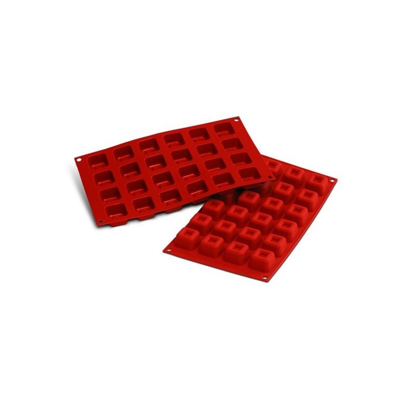 Mallard Savarins Carrés Flexi - Moules Savarins Carrés en Silicone Nombre d'alvéoles:24 Alvéoles