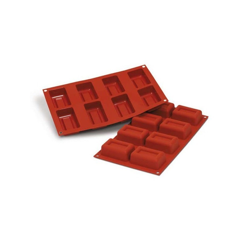  Mallard Savarin Rectangle Flexi - Moule Savarin Rectangle en Silicone Nombre d'alvéoles:8 Alvéoles