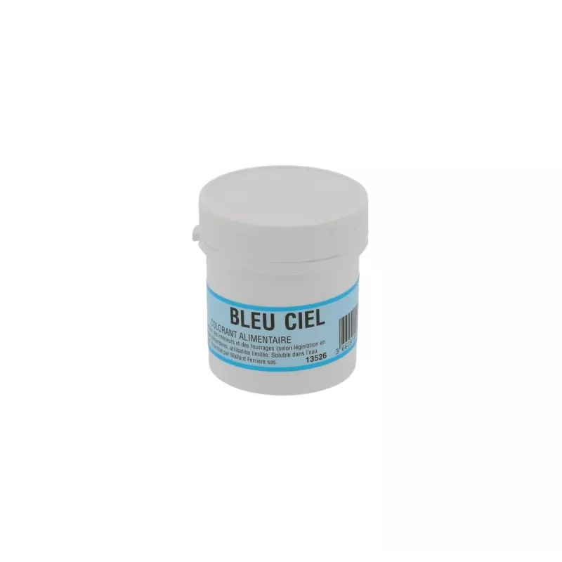 Colorant Alimentaire en Poudre Hydrosoluble – 20g Couleur:Bleu ciel