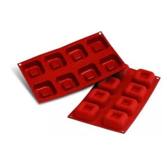 Mallard Savarins Carrés Flexi - Moules Savarins Carrés en Silicone Nombre d'alvéoles:8 Alvéoles