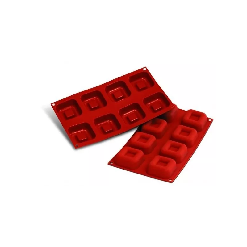 Mallard Savarins Carrés Flexi - Moules Savarins Carrés en Silicone Nombre d'alvéoles:8 Alvéoles