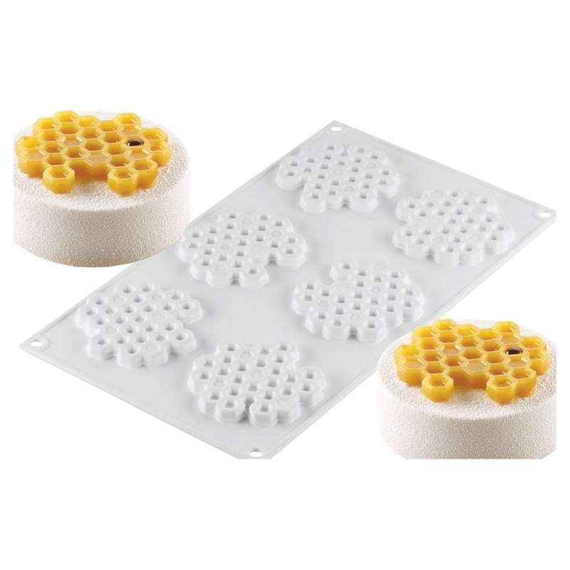 Moule Silicone Décor Miel Nombre d'alvéoles:6 Alvéoles