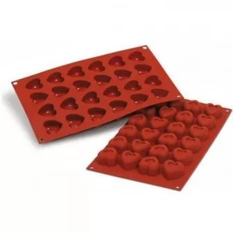 Moule Silicone Savarins Coeurs Nombre d'alvéoles:24 Alvéoles