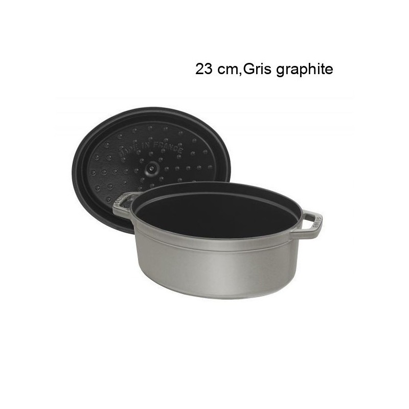 Cocotte Ovale Diamètre:23 cm Couleur:Gris graphite