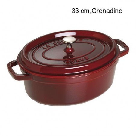 Cocotte Ovale Diamètre:33 cm Couleur:Grenadine