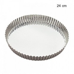 Tourtières rondes cannelées en fer blanc Diamètre:24 cm Type de fonds:Fond fixe