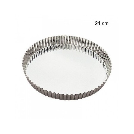 Tourtières rondes cannelées en fer blanc Diamètre:24 cm Type de fonds:Fond fixe