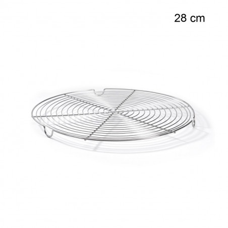 Grille ronde nickelée avec pieds Diamètre:28 cm