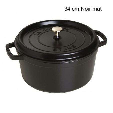 Cocotte Ronde Diamètre:34 cm Couleur:Noir mat