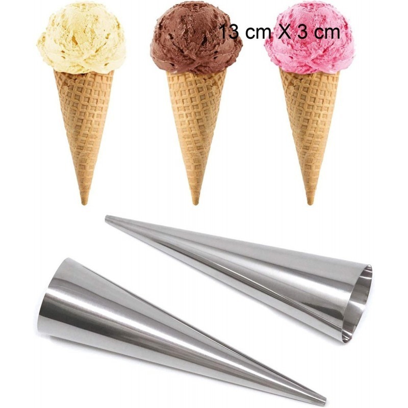 Cornet Crème en Inox Taille:13 cm X 3 cm Conditionnement:Unité