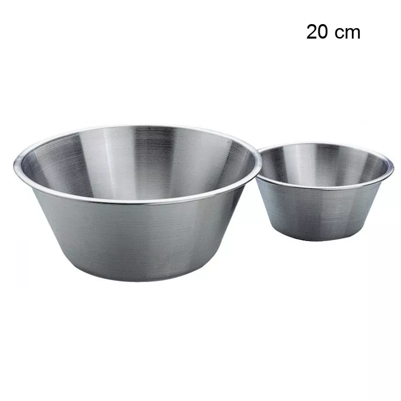 Bassine inox bord plat Diamètre:20 cm