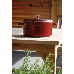 Cocotte Ronde Diamètre:26 cm Couleur:Grenadine