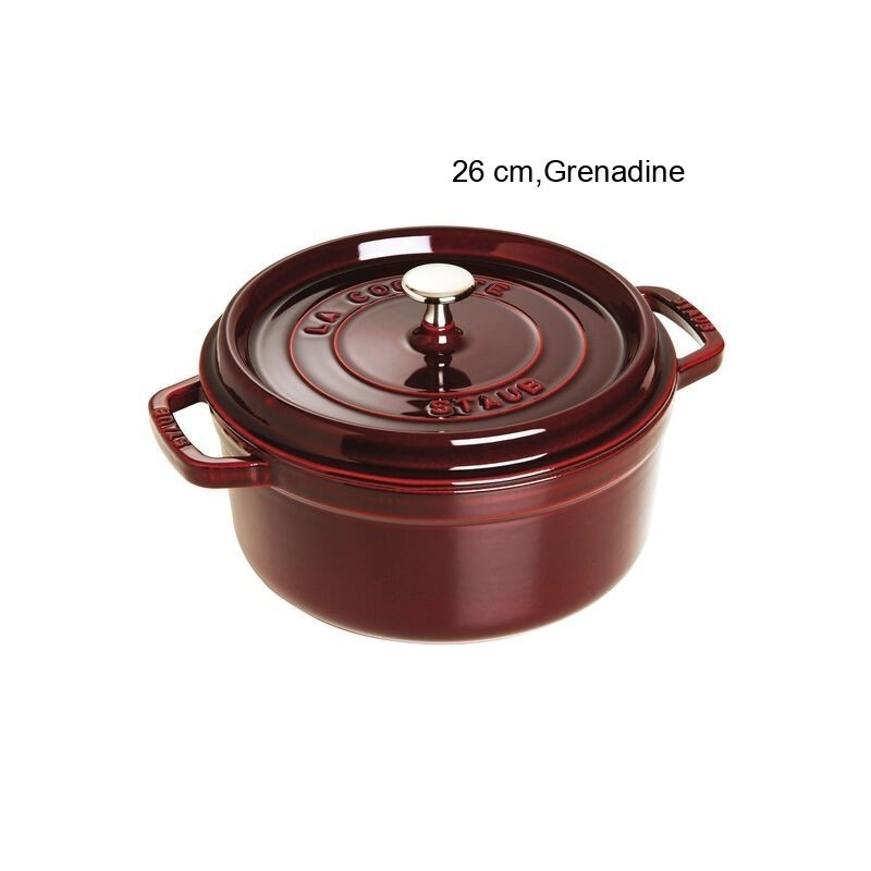 Cocotte Ronde Diamètre:26 cm Couleur:Grenadine