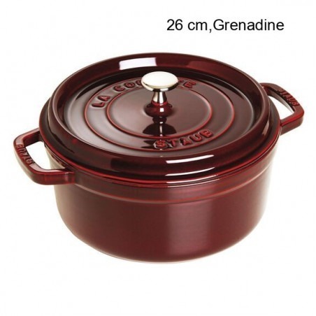 Cocotte Ronde Diamètre:26 cm Couleur:Grenadine