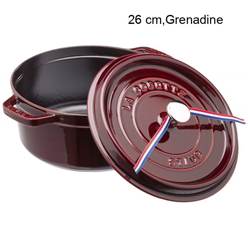 Cocotte Ronde Diamètre:26 cm Couleur:Grenadine