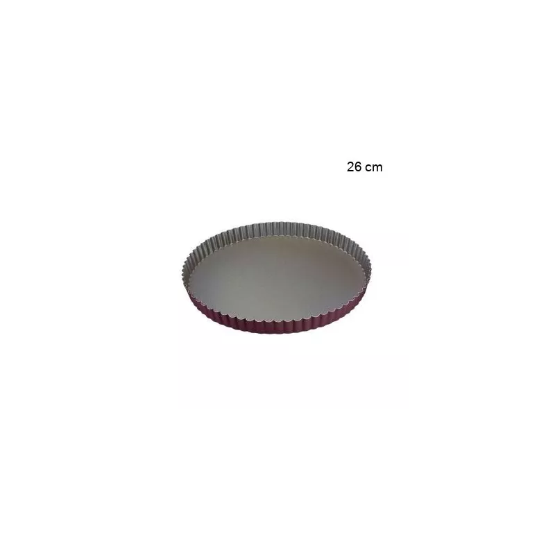 Tourtière Ronde Cannelée - Antiadhérente Diamètre:26 cm Type de fonds:Fond fixe
