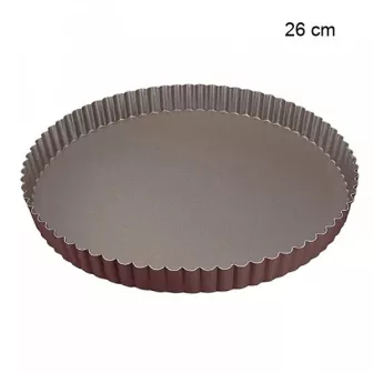 Tourtière Ronde Cannelée - Antiadhérente Diamètre:26 cm Type de fonds:Fond fixe