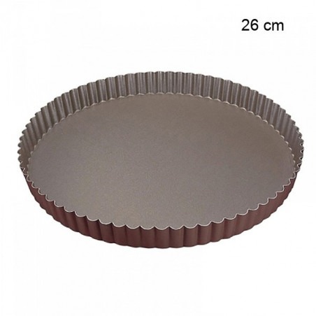 Tourtière Ronde Cannelée - Antiadhérente Diamètre:26 cm Type de fonds:Fond fixe